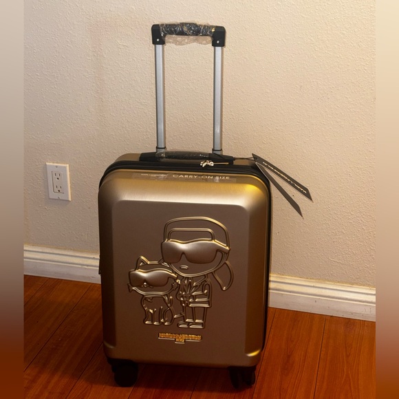 Karl Lagerfeld Handbags - Karl Lagerfeld carry-on size luggage gold